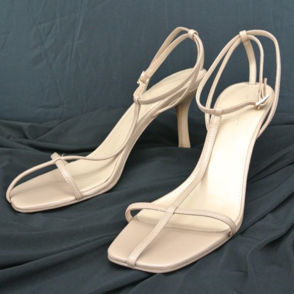 Villa Rouge Nude Leather Strappy Heeled‎ Sandals 8